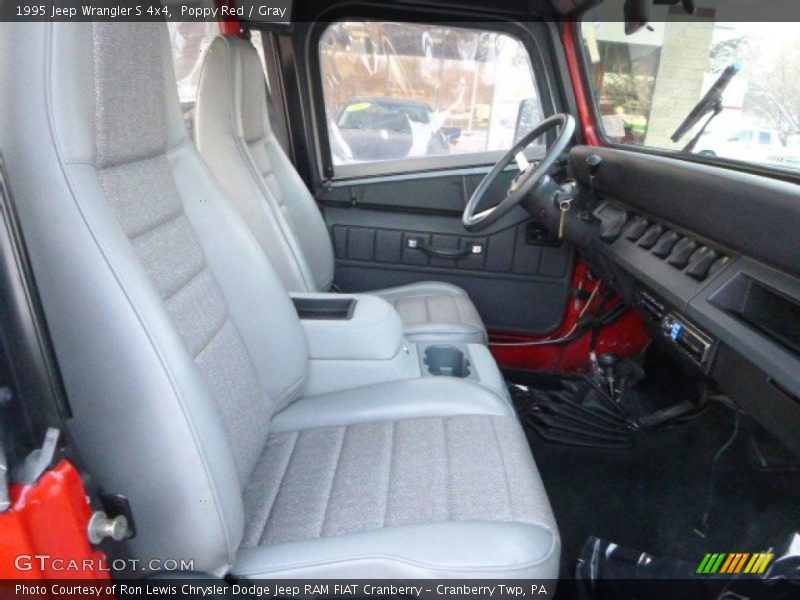 Poppy Red / Gray 1995 Jeep Wrangler S 4x4