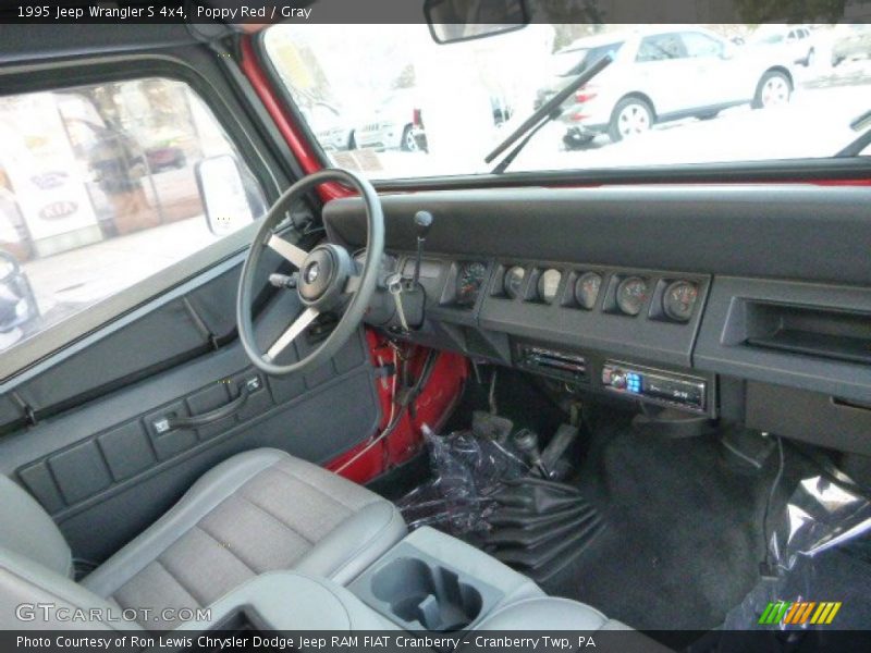 Poppy Red / Gray 1995 Jeep Wrangler S 4x4
