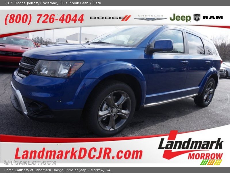 Blue Streak Pearl / Black 2015 Dodge Journey Crossroad