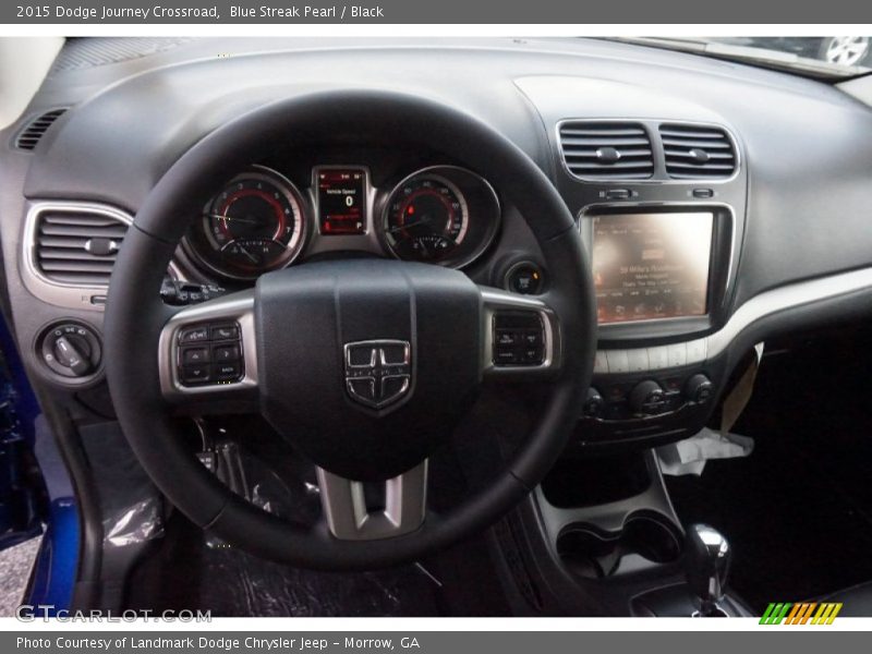 Blue Streak Pearl / Black 2015 Dodge Journey Crossroad