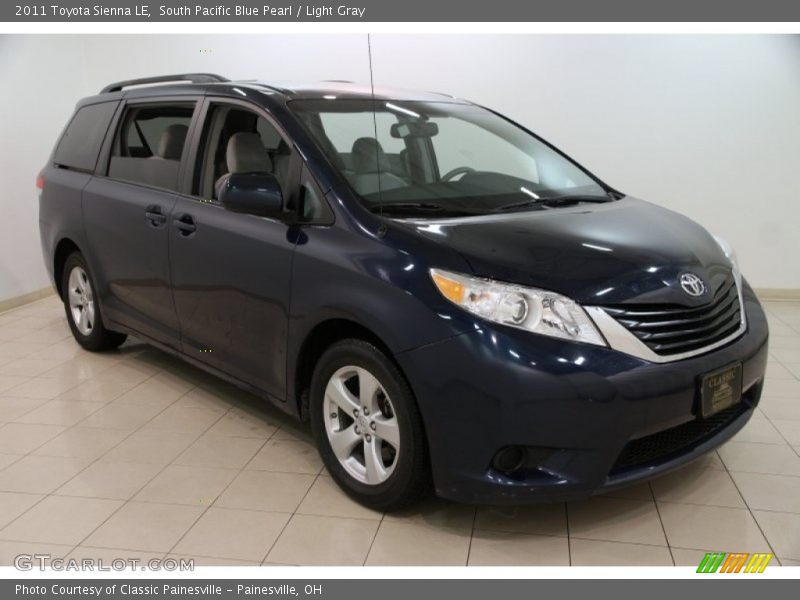 South Pacific Blue Pearl / Light Gray 2011 Toyota Sienna LE