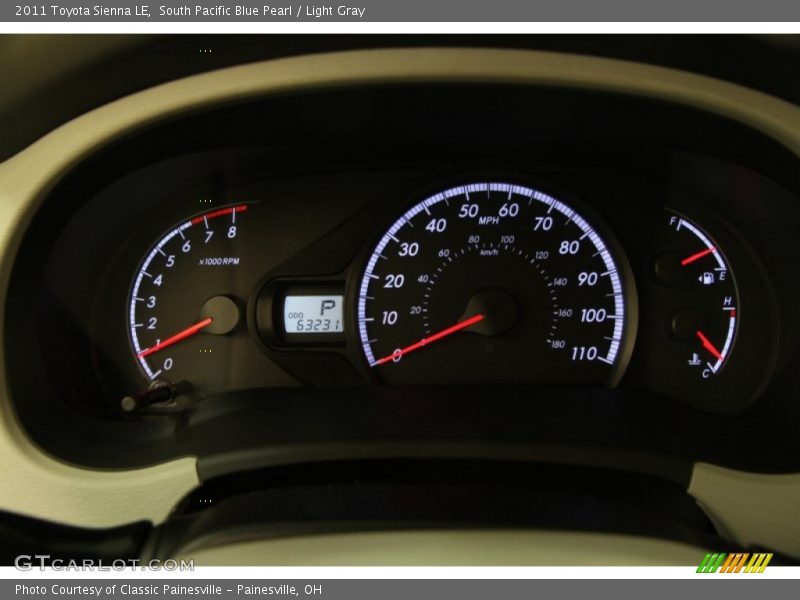 South Pacific Blue Pearl / Light Gray 2011 Toyota Sienna LE