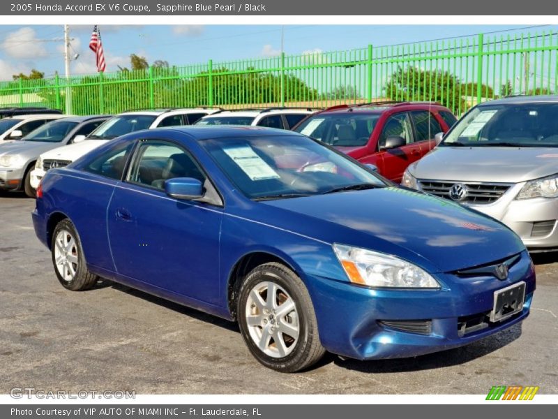 Sapphire Blue Pearl / Black 2005 Honda Accord EX V6 Coupe