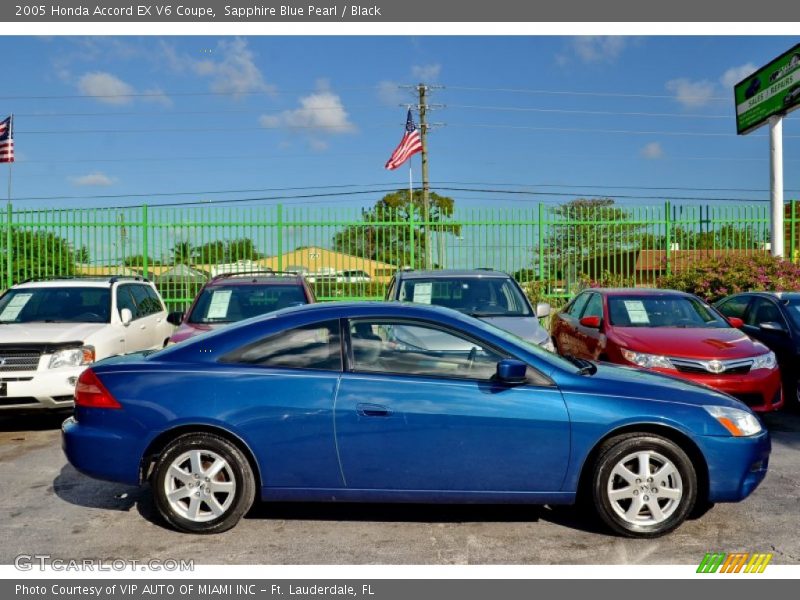 Sapphire Blue Pearl / Black 2005 Honda Accord EX V6 Coupe