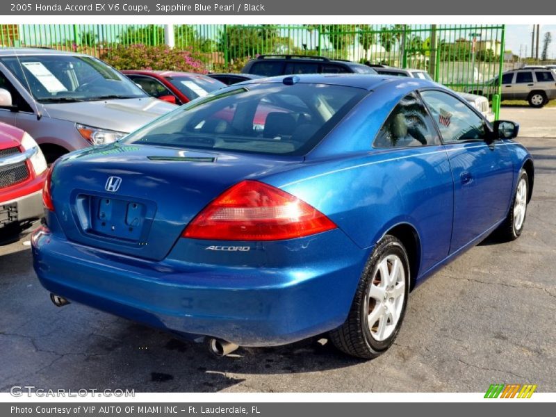 Sapphire Blue Pearl / Black 2005 Honda Accord EX V6 Coupe