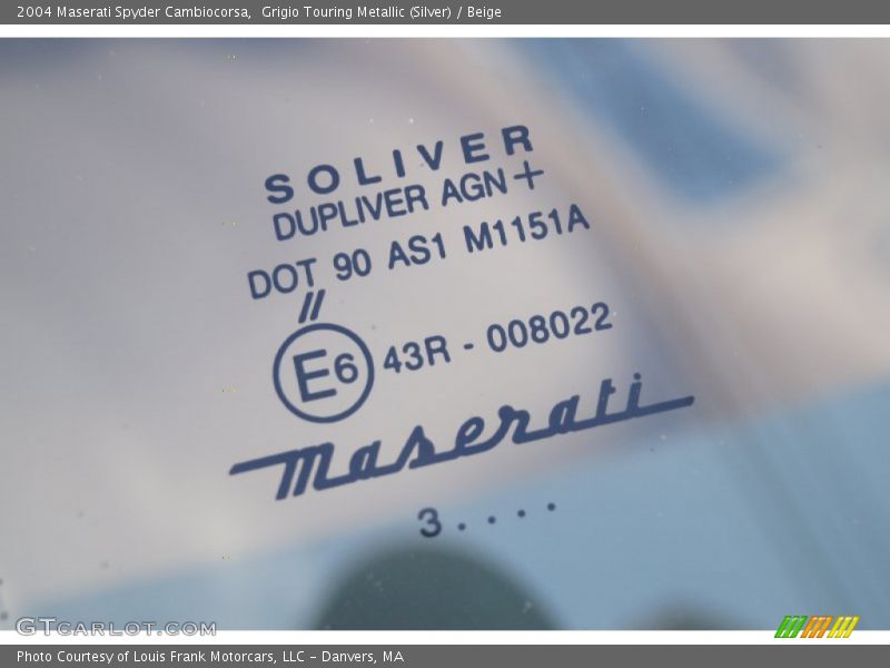 Info Tag of 2004 Spyder Cambiocorsa