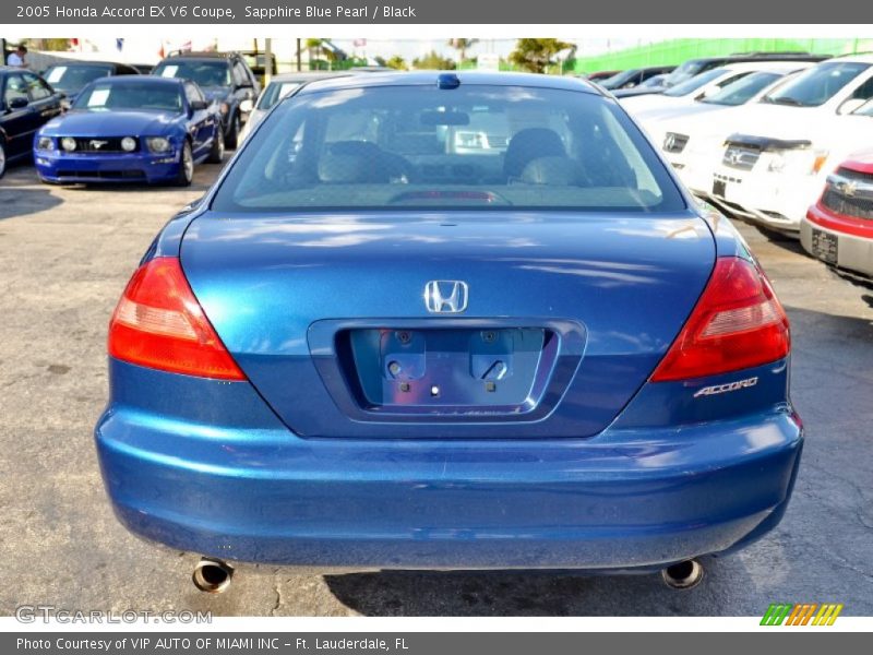 Sapphire Blue Pearl / Black 2005 Honda Accord EX V6 Coupe