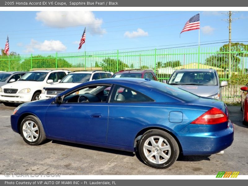 Sapphire Blue Pearl / Black 2005 Honda Accord EX V6 Coupe