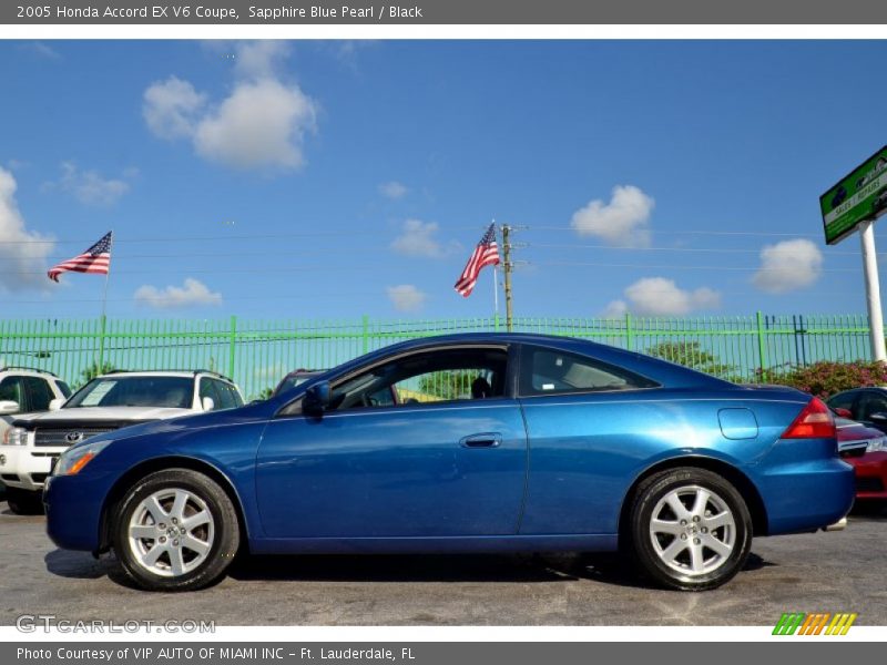 Sapphire Blue Pearl / Black 2005 Honda Accord EX V6 Coupe