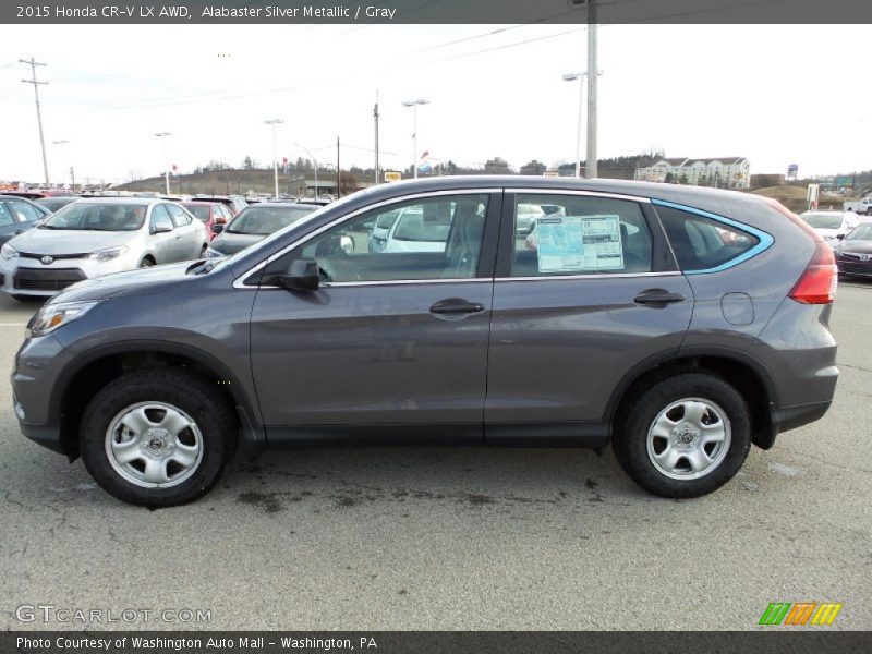 Alabaster Silver Metallic / Gray 2015 Honda CR-V LX AWD