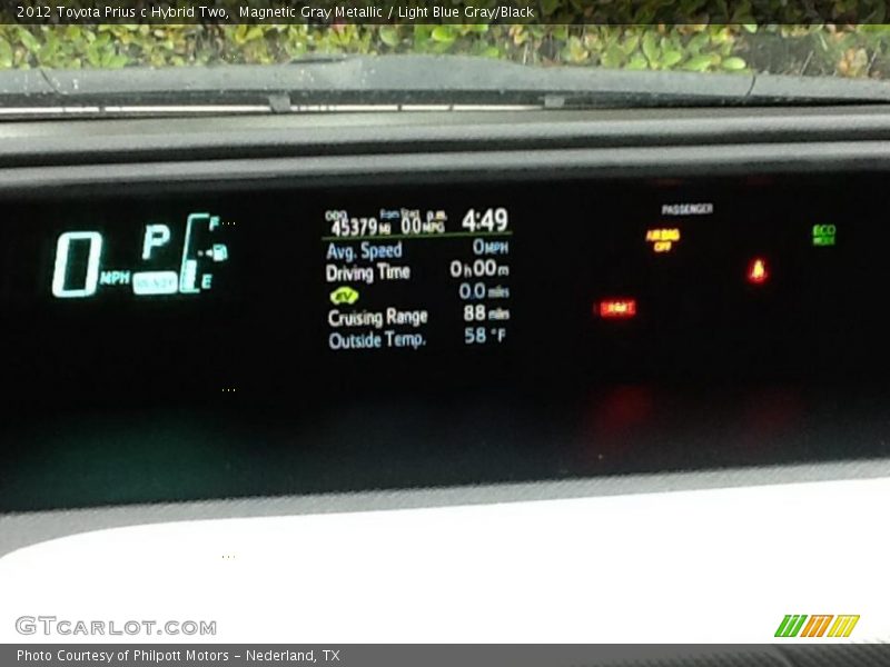 Magnetic Gray Metallic / Light Blue Gray/Black 2012 Toyota Prius c Hybrid Two