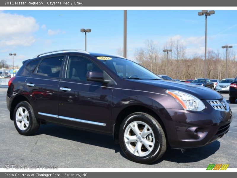Cayenne Red / Gray 2011 Nissan Rogue SV