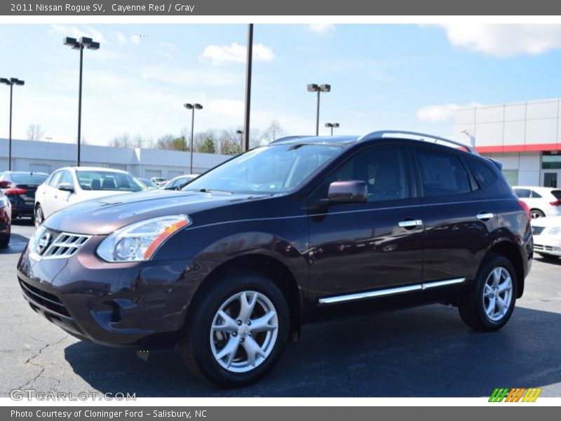 Cayenne Red / Gray 2011 Nissan Rogue SV