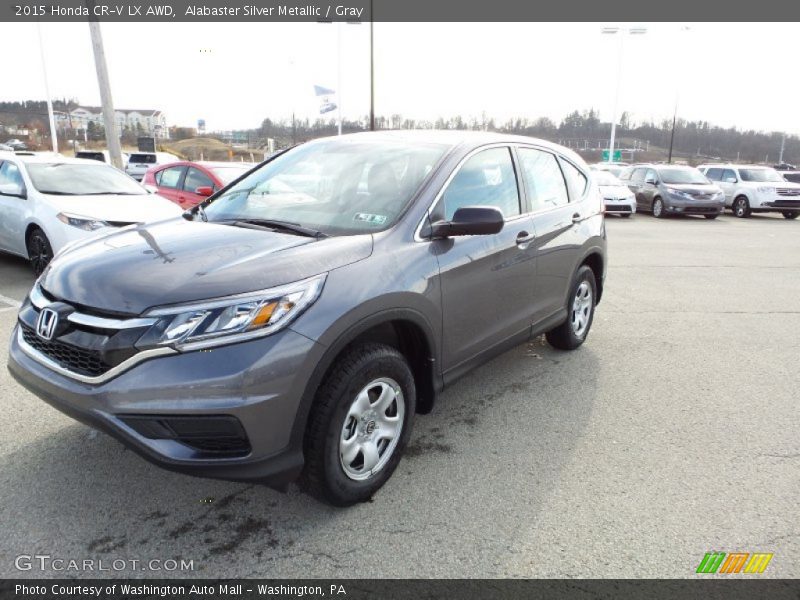 Alabaster Silver Metallic / Gray 2015 Honda CR-V LX AWD
