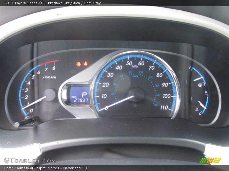 Predawn Gray Mica / Light Gray 2013 Toyota Sienna XLE