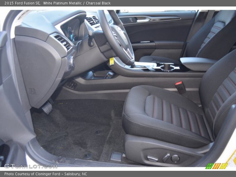 White Platinum Metallic / Charcoal Black 2015 Ford Fusion SE