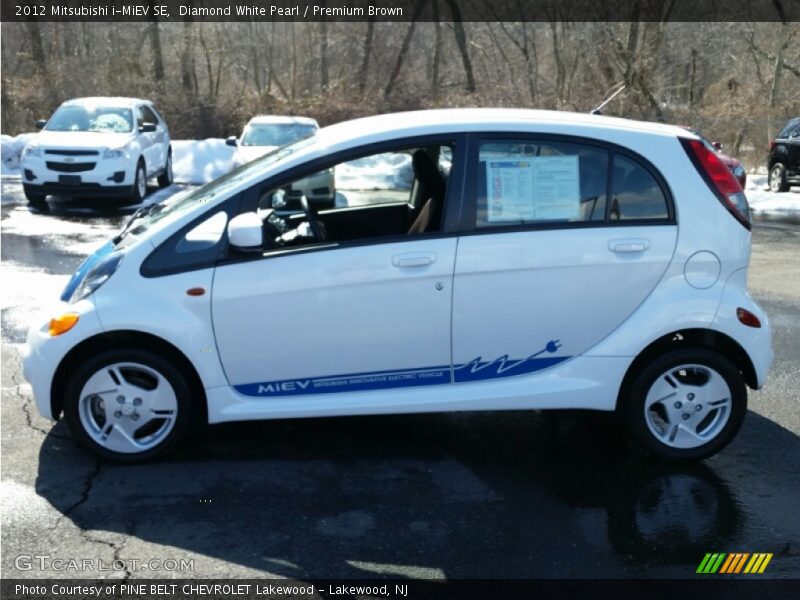 Diamond White Pearl / Premium Brown 2012 Mitsubishi i-MiEV SE