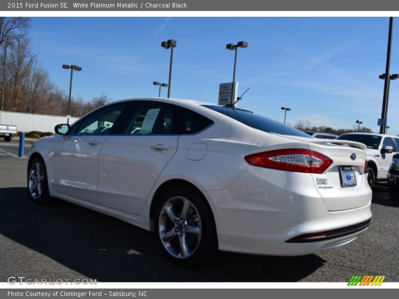 White Platinum Metallic / Charcoal Black 2015 Ford Fusion SE