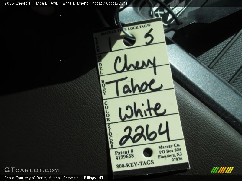 White Diamond Tricoat / Cocoa/Dune 2015 Chevrolet Tahoe LT 4WD