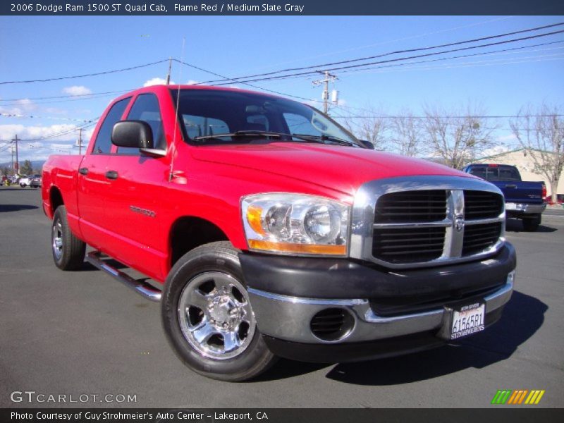 Flame Red / Medium Slate Gray 2006 Dodge Ram 1500 ST Quad Cab