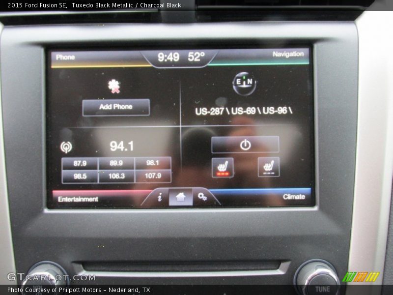 Tuxedo Black Metallic / Charcoal Black 2015 Ford Fusion SE