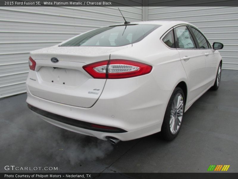 White Platinum Metallic / Charcoal Black 2015 Ford Fusion SE