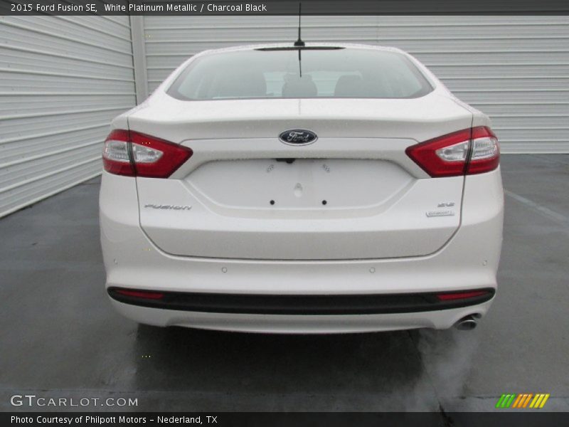 White Platinum Metallic / Charcoal Black 2015 Ford Fusion SE