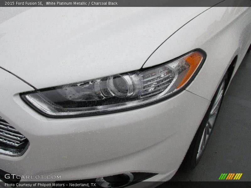 White Platinum Metallic / Charcoal Black 2015 Ford Fusion SE
