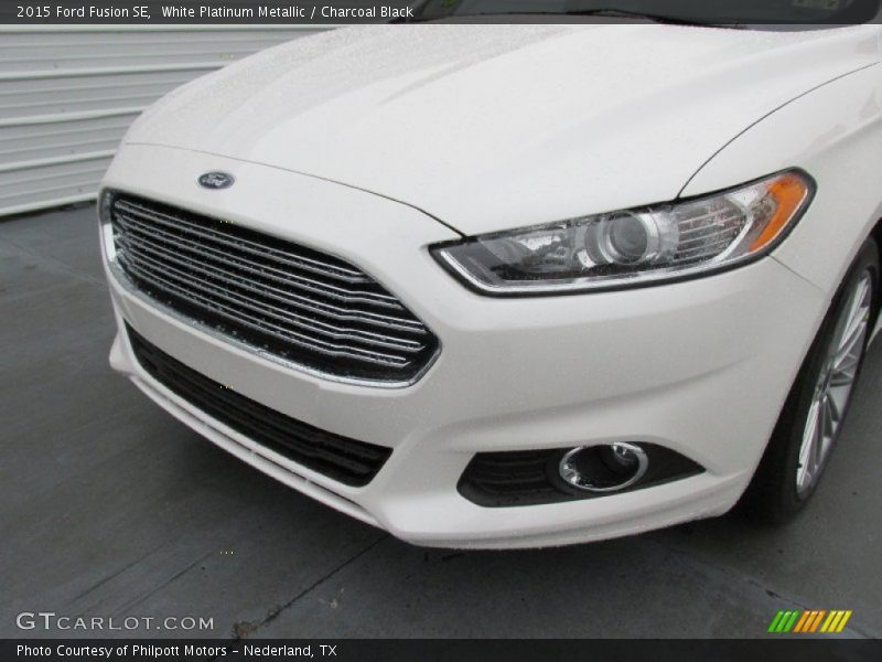 White Platinum Metallic / Charcoal Black 2015 Ford Fusion SE