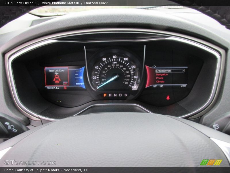 White Platinum Metallic / Charcoal Black 2015 Ford Fusion SE