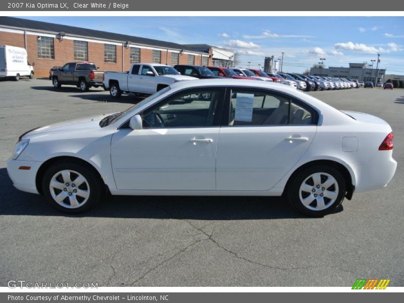 Clear White / Beige 2007 Kia Optima LX