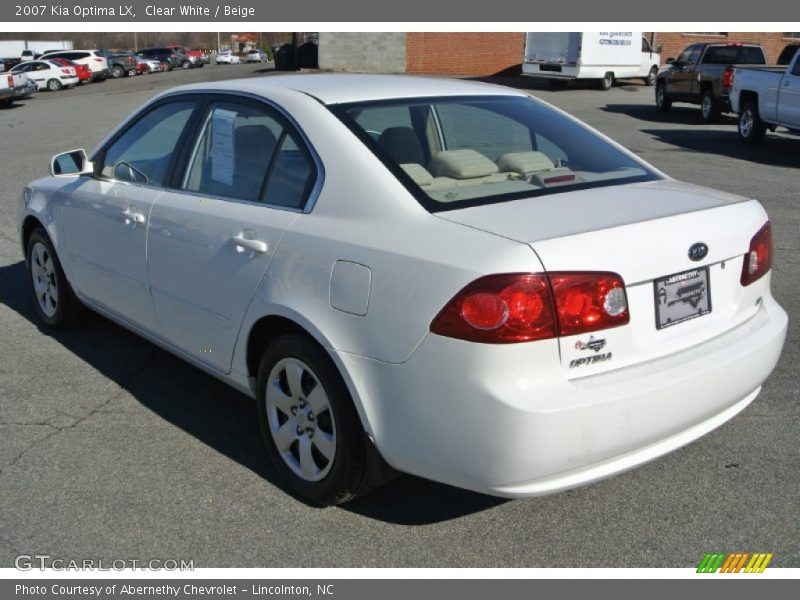 Clear White / Beige 2007 Kia Optima LX