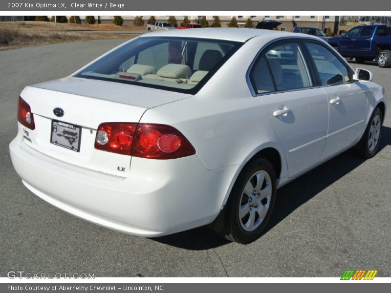 Clear White / Beige 2007 Kia Optima LX