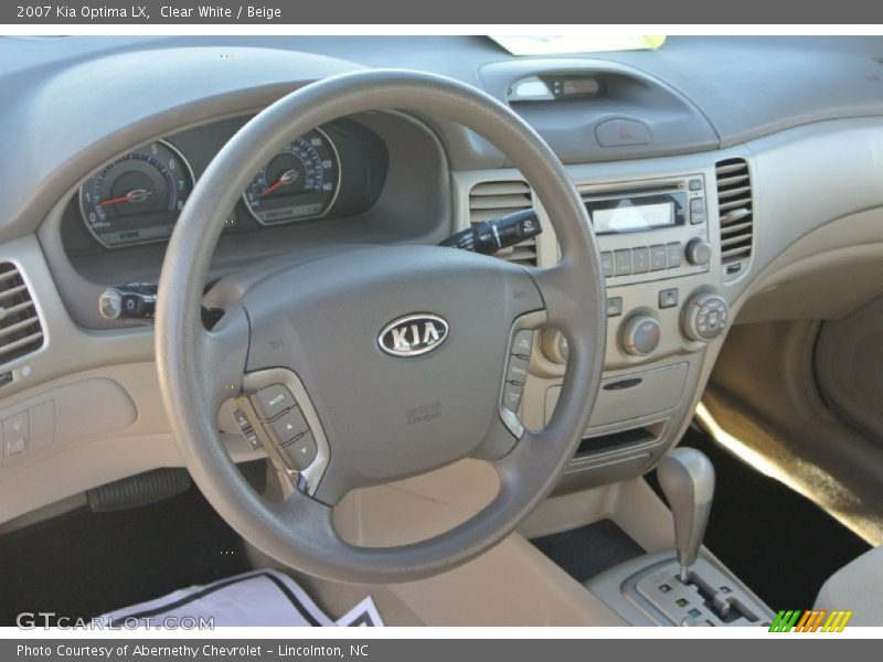 Clear White / Beige 2007 Kia Optima LX