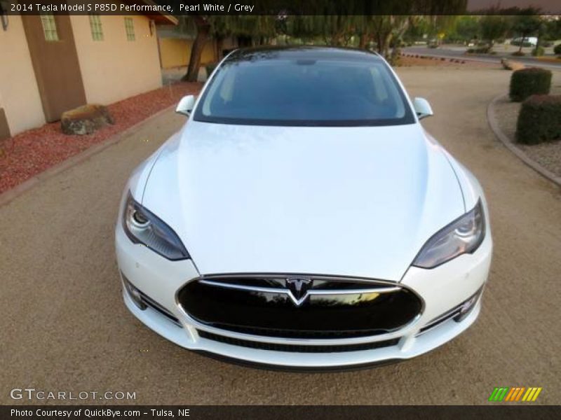 Pearl White / Grey 2014 Tesla Model S P85D Performance