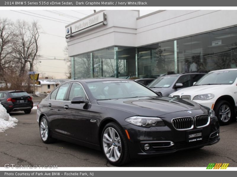 Dark Graphite Metallic / Ivory White/Black 2014 BMW 5 Series 535d xDrive Sedan