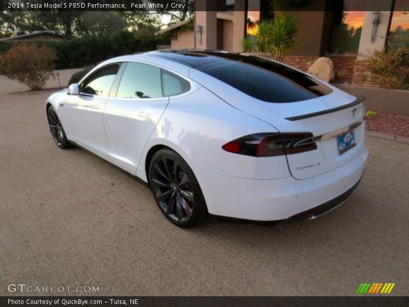 Pearl White / Grey 2014 Tesla Model S P85D Performance