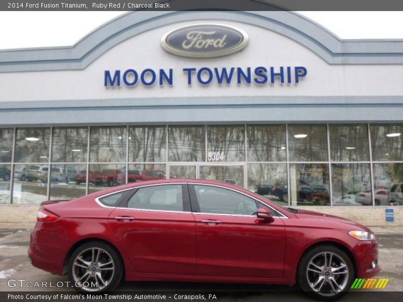 Ruby Red / Charcoal Black 2014 Ford Fusion Titanium