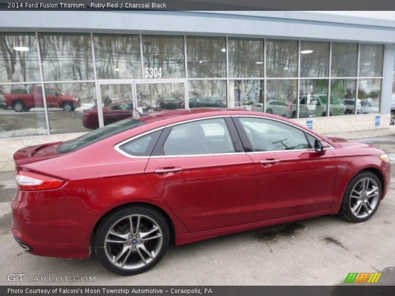 Ruby Red / Charcoal Black 2014 Ford Fusion Titanium