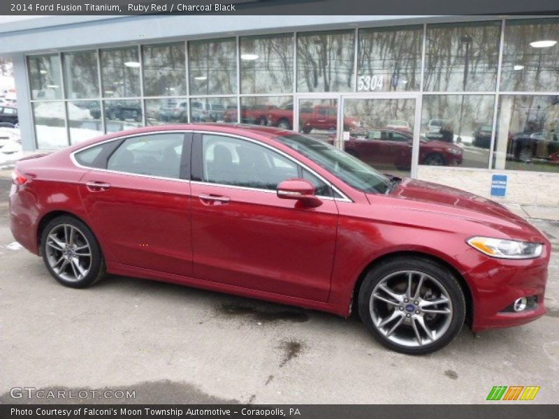 Ruby Red / Charcoal Black 2014 Ford Fusion Titanium
