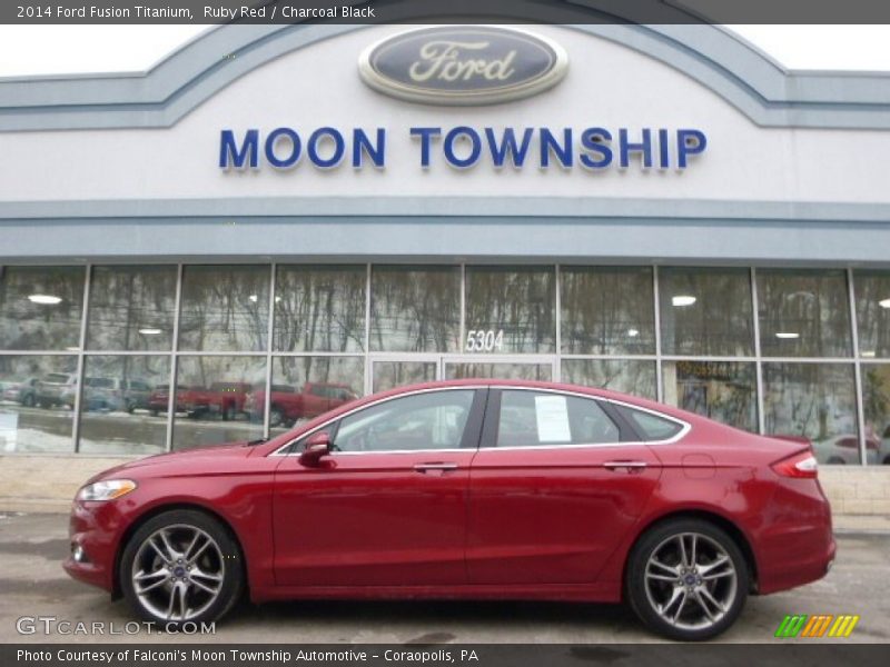 Ruby Red / Charcoal Black 2014 Ford Fusion Titanium
