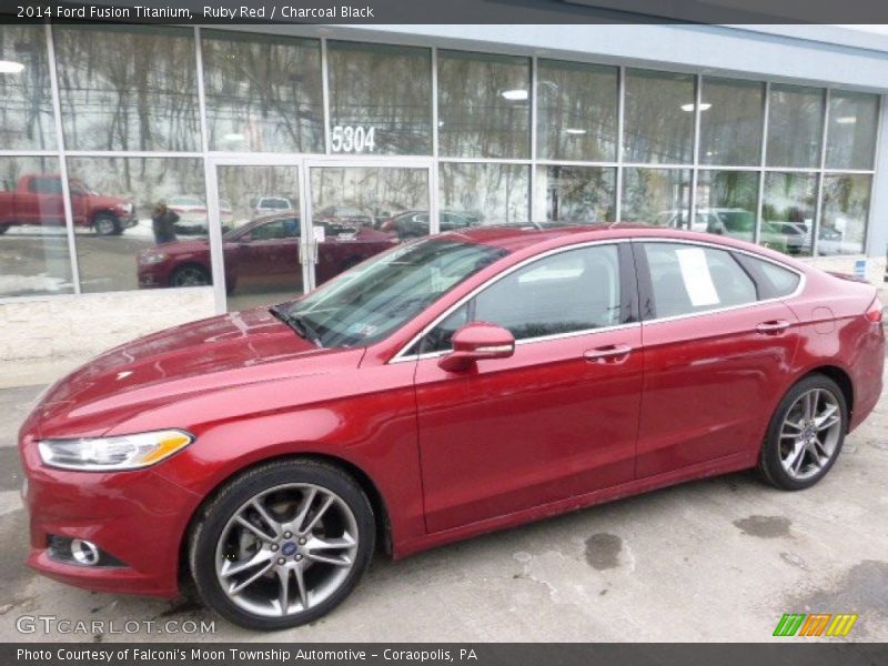 Ruby Red / Charcoal Black 2014 Ford Fusion Titanium