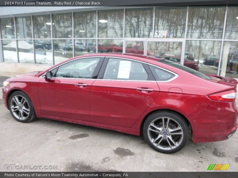 Ruby Red / Charcoal Black 2014 Ford Fusion Titanium