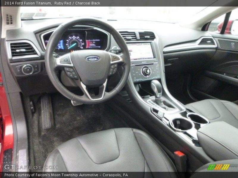 Ruby Red / Charcoal Black 2014 Ford Fusion Titanium