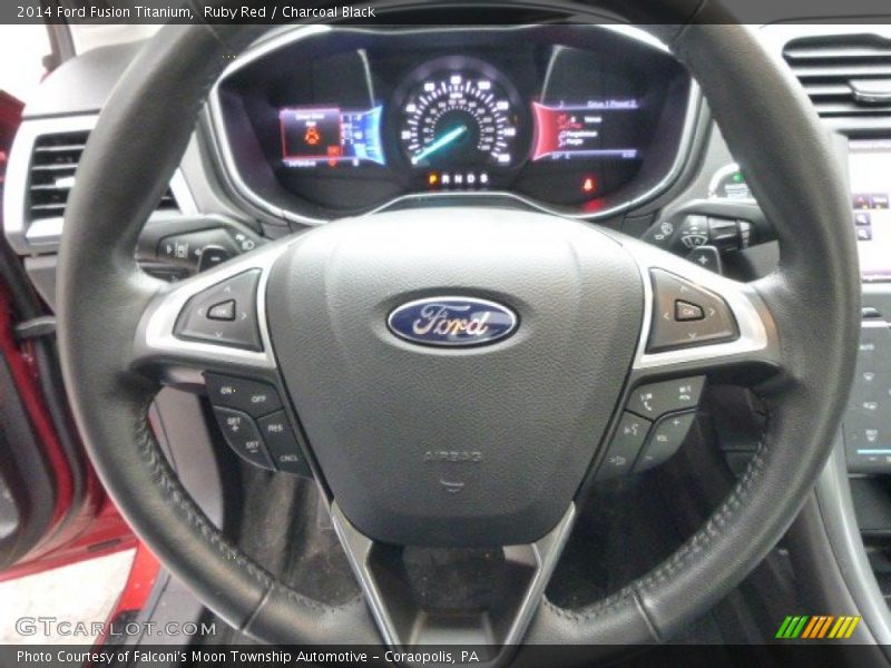 Ruby Red / Charcoal Black 2014 Ford Fusion Titanium