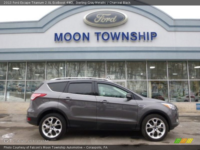 Sterling Gray Metallic / Charcoal Black 2013 Ford Escape Titanium 2.0L EcoBoost 4WD