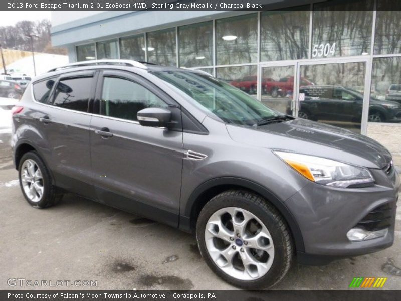 Sterling Gray Metallic / Charcoal Black 2013 Ford Escape Titanium 2.0L EcoBoost 4WD