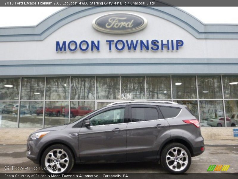 Sterling Gray Metallic / Charcoal Black 2013 Ford Escape Titanium 2.0L EcoBoost 4WD