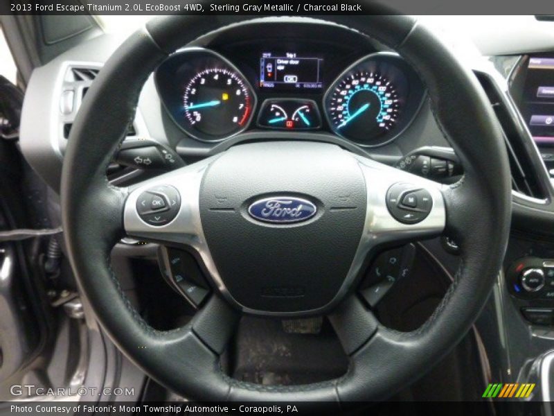 Sterling Gray Metallic / Charcoal Black 2013 Ford Escape Titanium 2.0L EcoBoost 4WD