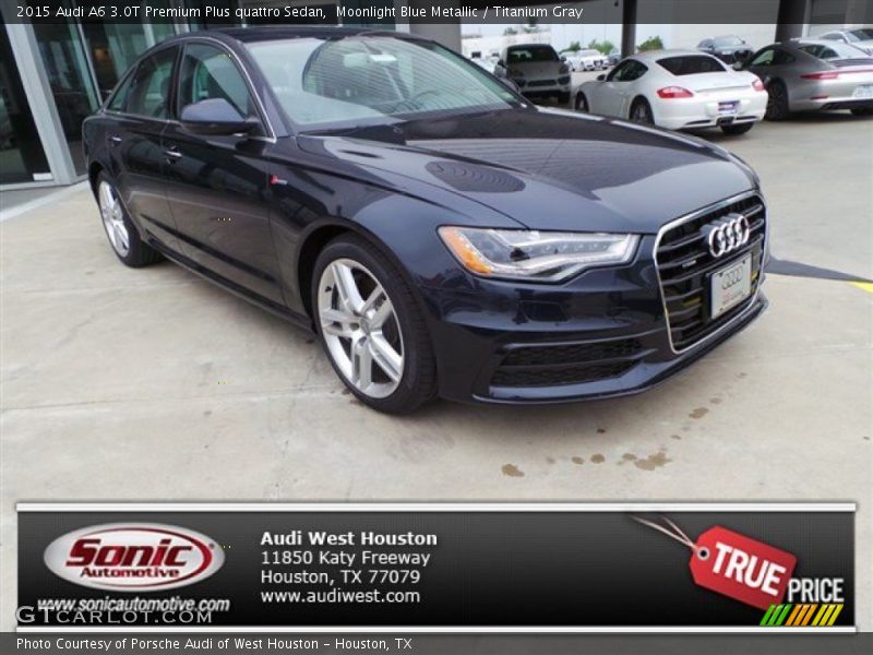 Moonlight Blue Metallic / Titanium Gray 2015 Audi A6 3.0T Premium Plus quattro Sedan